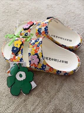 Marimekko Kids Floral Slide Sandals - Yellow, Blue, Red, White